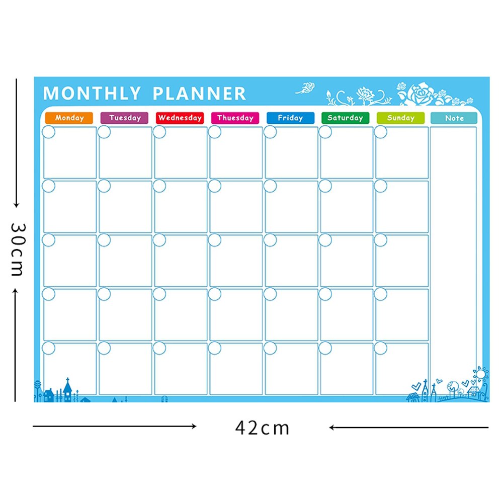 Magnetic Whiteboard Magnets Fridge Sticker To-Do List Monthly Daily Planner Message Board Soft Calendar Whiteboard
