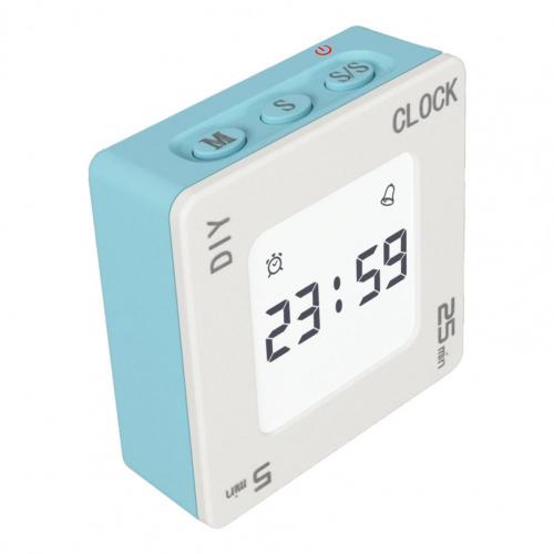 Temporizador de gestión del tiempo, alarma pequeña de tamaño pequeño, práctica, bricolaje, amplia aplicación para la Oficina: Azul