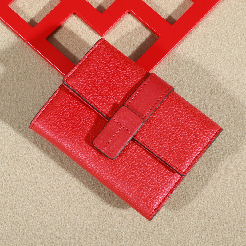 Original minimalistisk liten lommebok med stor kapasitet for kvinner: Svart