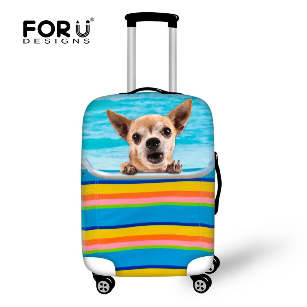 FORUDESIGNS Luggage Cover - Elastic Suitcase Protector - Dustproof Cartoon Print - Fits 18-30 Inch