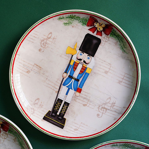 European ceramic plate, nutcracker western plate, fruit cake dish salad steak tray, pasta dish, year tableware CL102701: Default Title
