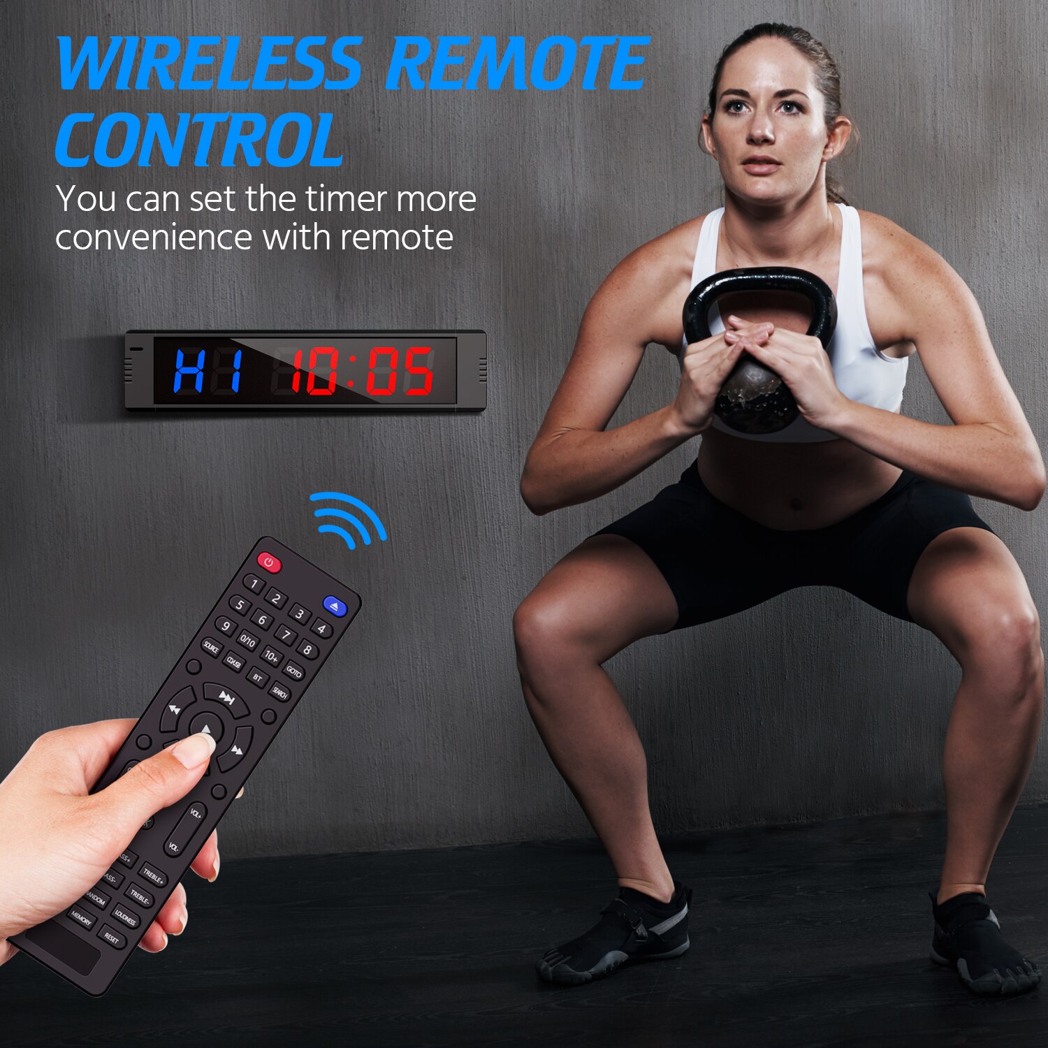 Seesii Training Interval Timer, LED Gym Timer Count Down Up Fitness Clock Stopwatch with Remote for Home Gym Workouts Garage