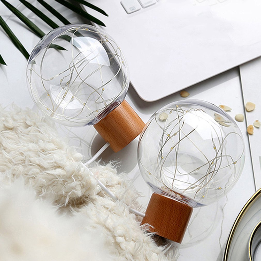 Rechargeable Starry Moon Lamp LED Night Round Light USB Log For Home Decoration Birthday