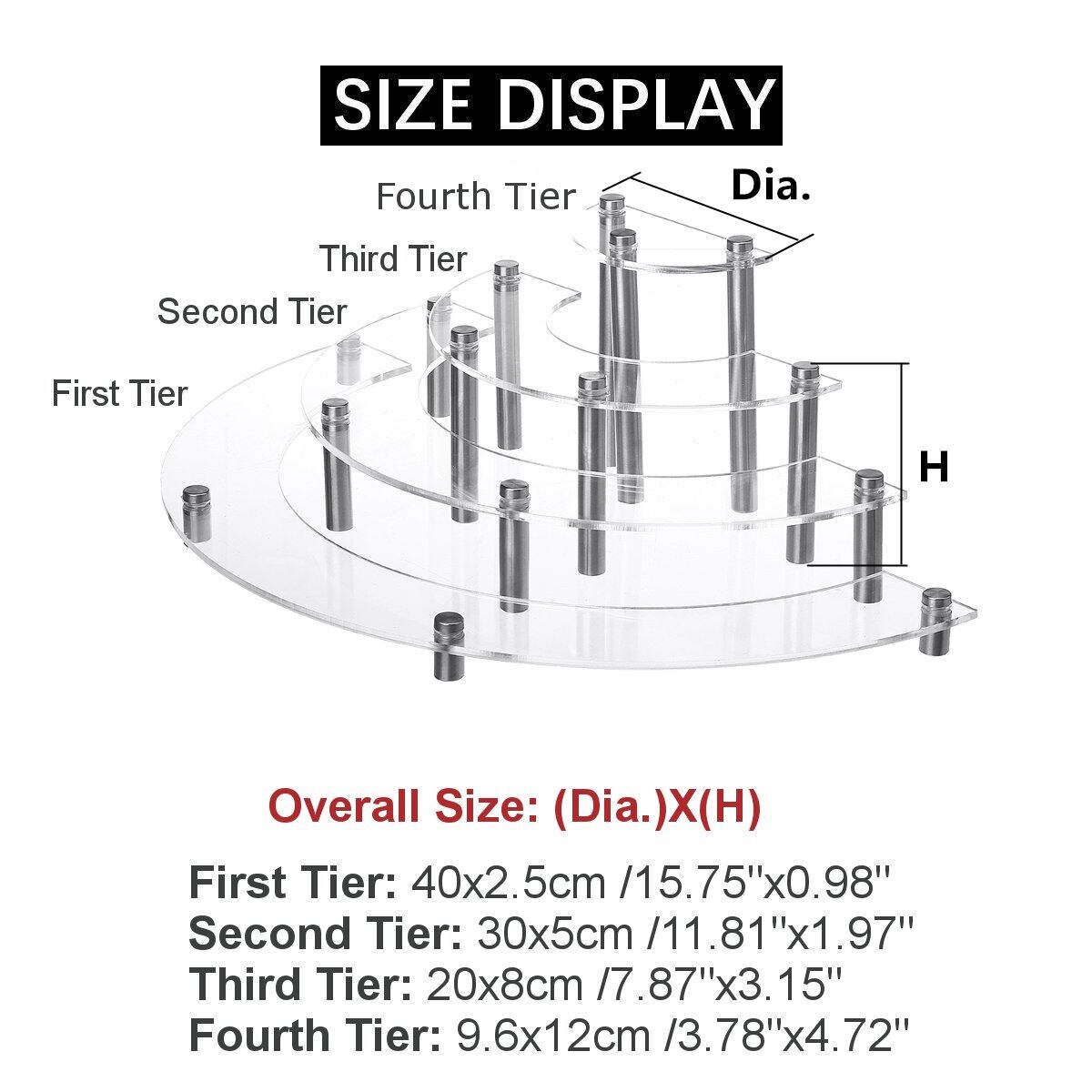 Clear 4 Tiers Acrylic Cake Stand Storage Rack Wedding Party Dessert Display Holder Decoration DIY Kitchen Cake Tools Bakeware