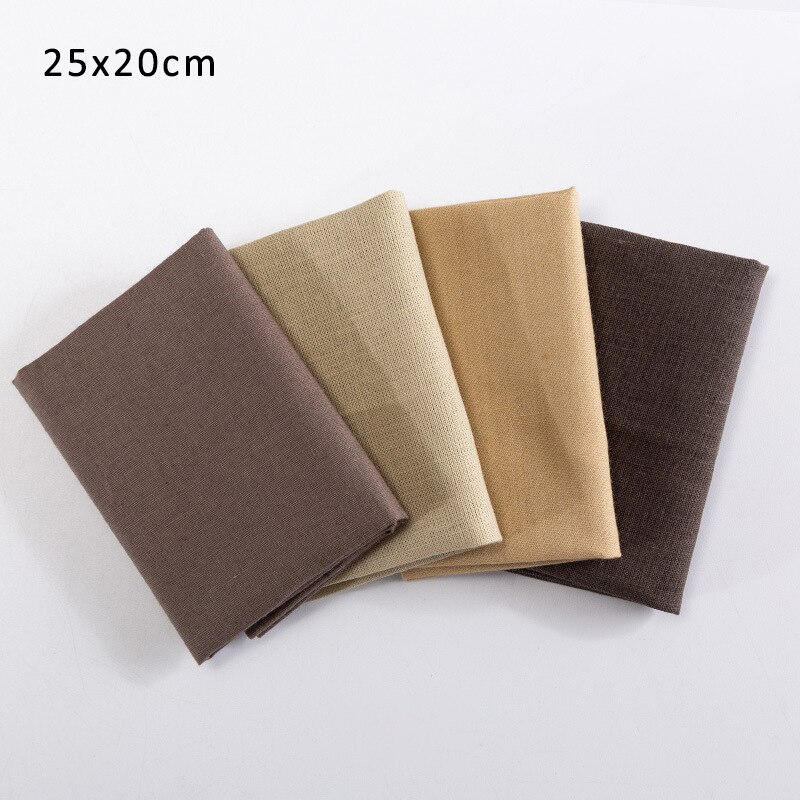 25*20CM 4 Pcs Cotton Fabric Printed Cloth Sewing Quilting Fabrics for Patchwork Needlework Multi Purpose DIY Handmade Material: coffee series