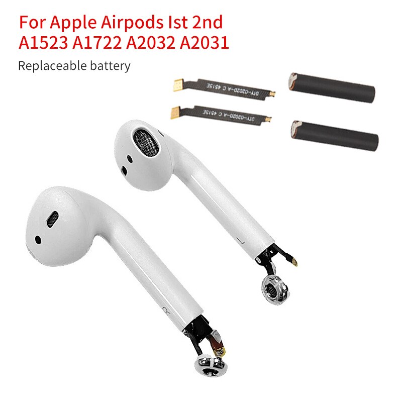 1604 Batterij Voor Airpods 1st 2nd A1523 A1722 A2032 A2031 25Mah Bateria Voor Apple Air Pods 1 2 Vervanging batterij GOKY93mWhA1604