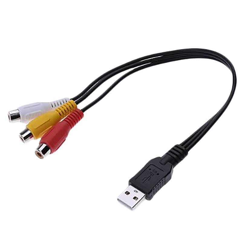 1pc usb -urosliitin  to 3 rca -naarasadapteria o muunninvideo av a/v -kaapeli usb -rca -kaapeli hdtv -television televisiokaapelille: Default Title