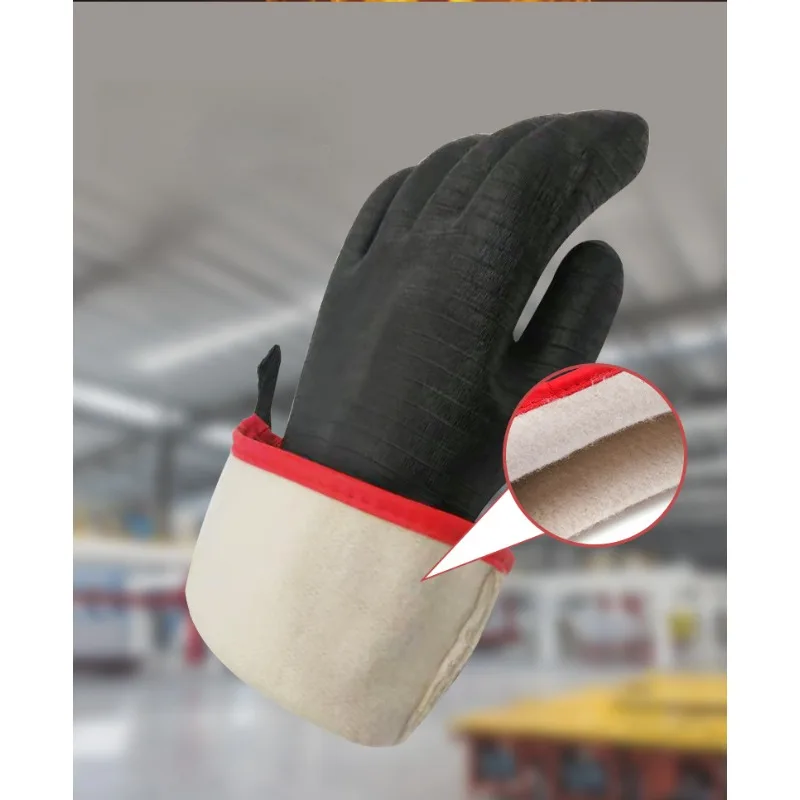 14/18 Inches Cooking BBQ Gloves Neoprene Coating High Temperature Heat Resistance for Barbecue, Gardening,Industrial Thick