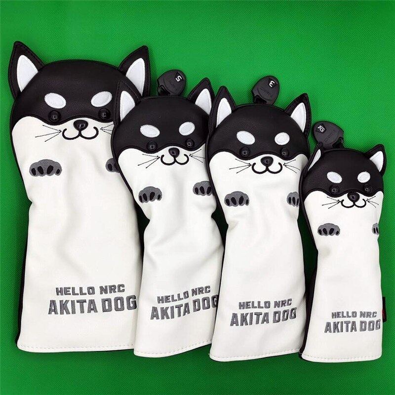 Shiba Inu Dog Golf HeadCover PU Leather Golf Driver Fairway Woods Hybrid Covers 135ut Complete Set Mascot Novelty: 135ut woods