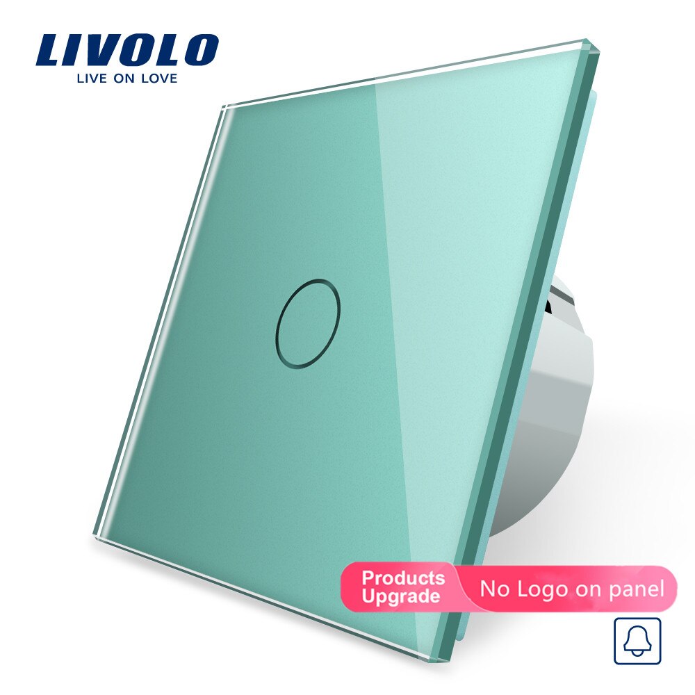 Livolo luxury Wall Touch Sensor Switch,Light Switch,Crystal Glass,Power Socket,multifunctional sockets,Free Choice,no logo: Doorbell Switch