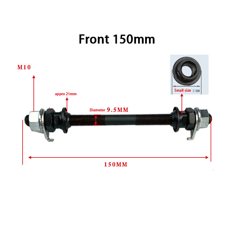 Bicycle Wheel Hub Axle Front Rear Steel Solid Spindle Shaft Vintage For Fat E BIKE Fixie BMX MTB Road Skewer 150mm 180mm 200mm: WHITE