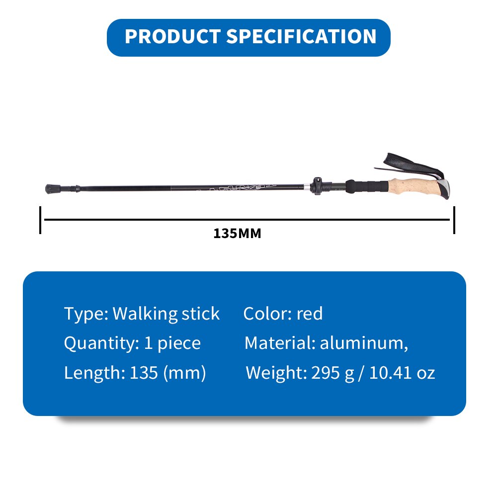 Hiking Walking Ultralight Camping Hiking Foldable Nordic Walking Pole Telescopic CrutchesSticks Carbon Fiber Trekking Pole