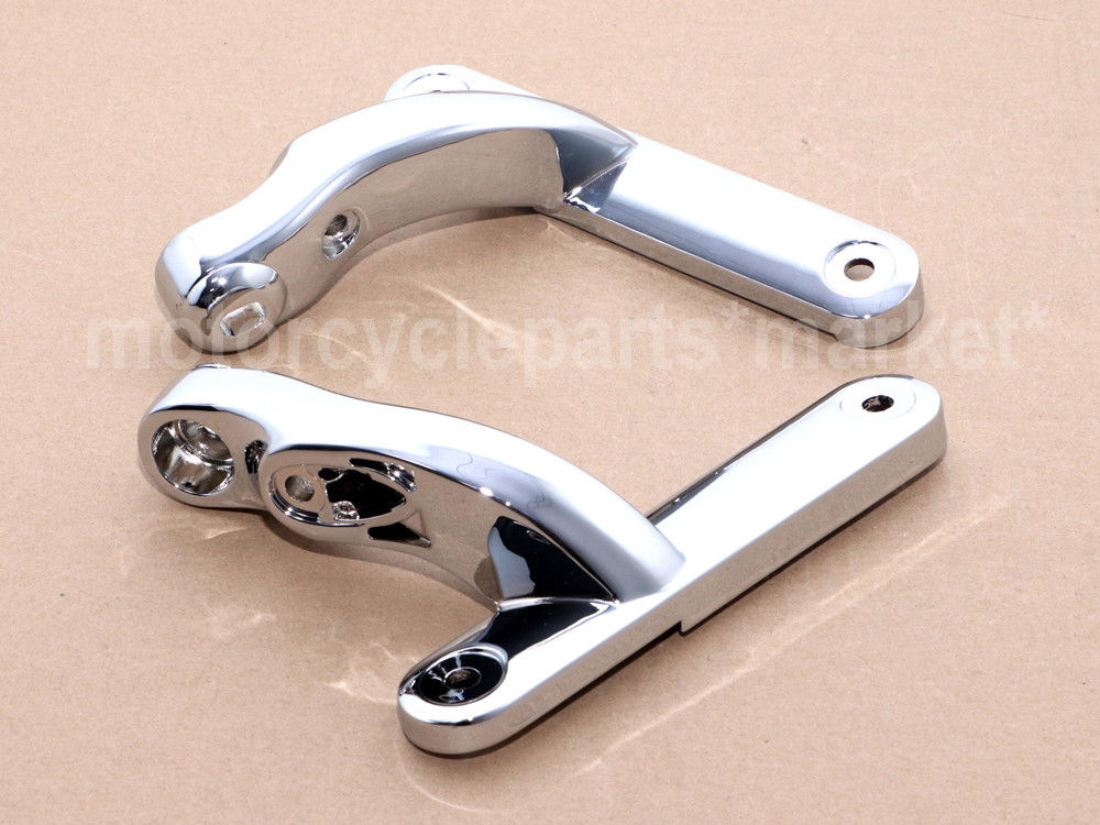 Chrome Auxiliary Lighting Brackets Kits For Harley Touring Street Glide Road King FLHX FLHR 1996 Models