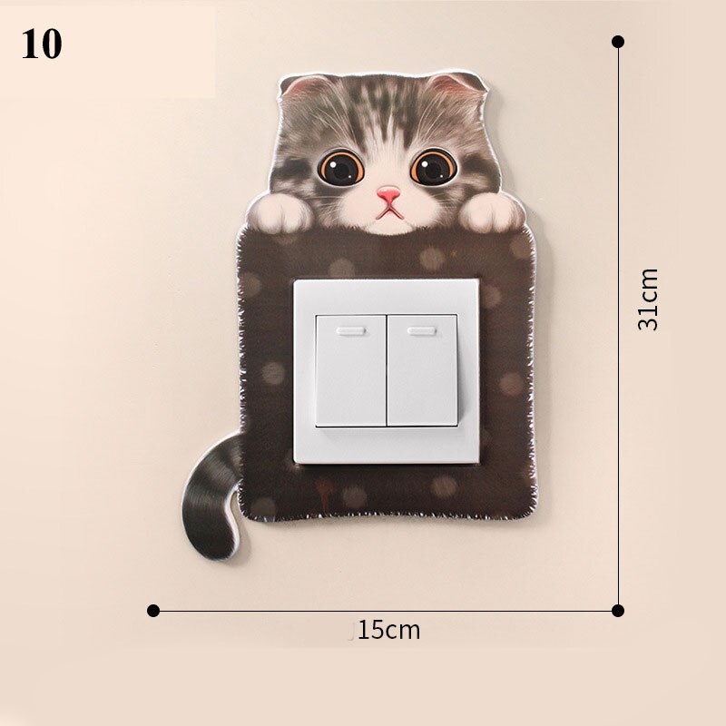 3D Cartoon Animal Switch Sticker Cartoon Room Decor luminous Stickers Home Switch Cover Wall Light Socket Stickers Decoration: 10