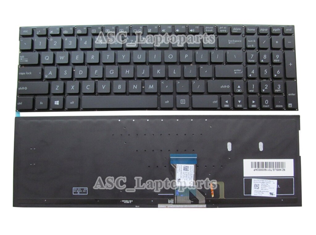 US QWERTY Keyboard for ASUS Q553U Q553UB Q524U Q524UQ Q534UX Laptop, Black, NO Frame