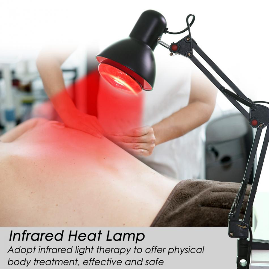 Soporte de suelo Lámpara de fisioterapia de calor infrarrojo Alivio del dolor Acelerar la curación de heridas 180 ° Lámpara ajustable para el cuidado de la salud antiescaldaduras
