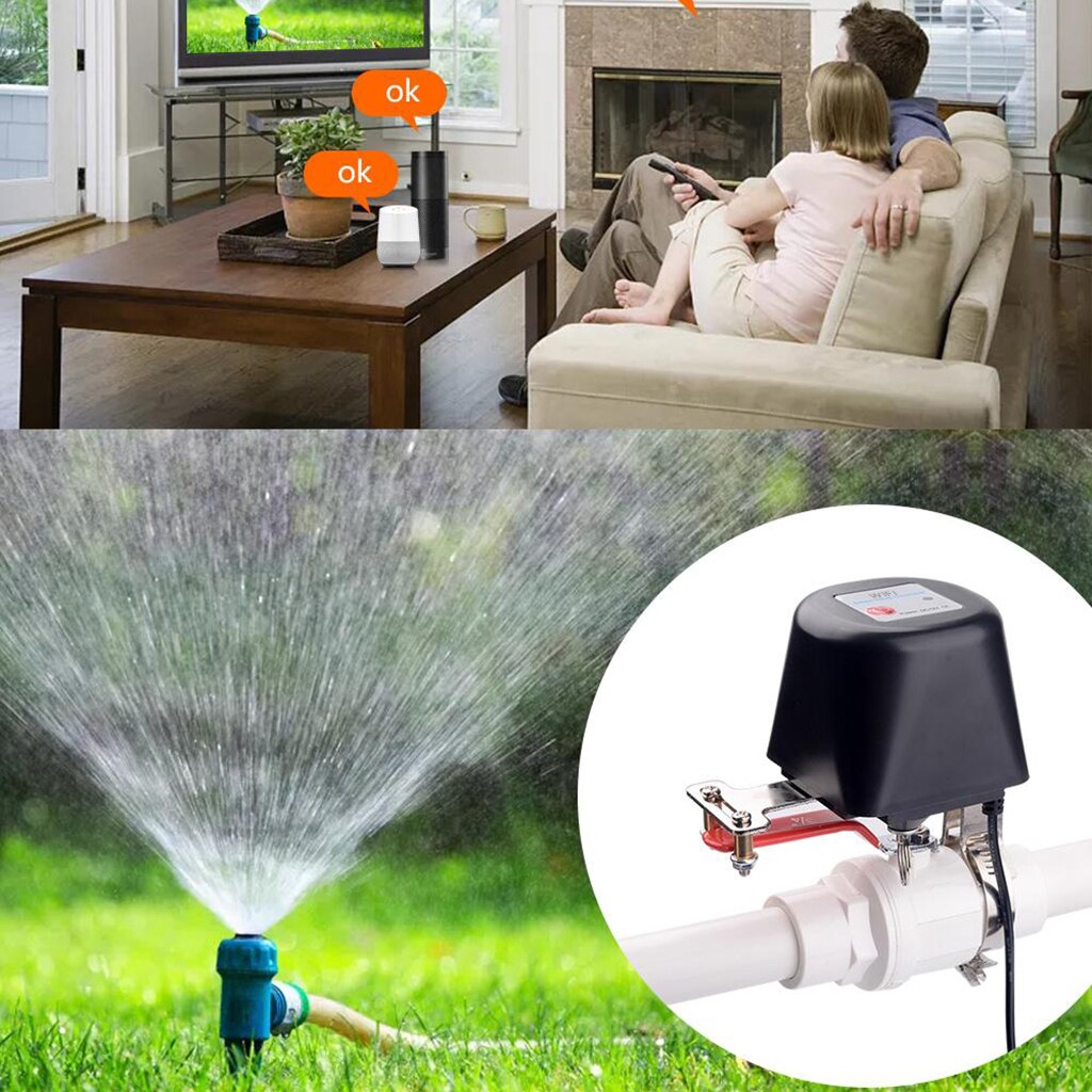 Wifi Smart Valve Control Water Valve Water Gas Valve Wireless Sprinkler Controller Shutoff Voice/APP Remote Control Water Valve
