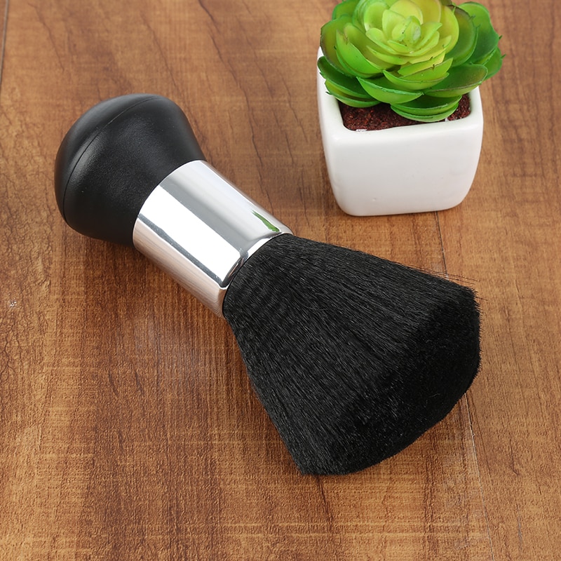 Brochas duraderas de Limpieza del cabello rota para barbería, cepillo de polvo de fibra de plástico para corte de pelo, herramientas de modelado de cabello, color negro