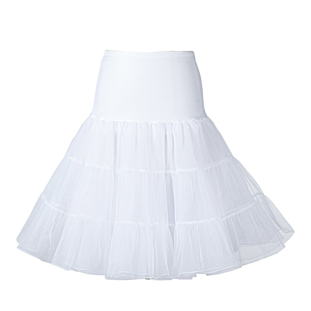 Kort organza underkjole crinoline jupon vintage bryllup brude til brudekjoler underskørt rockabilly tutu
