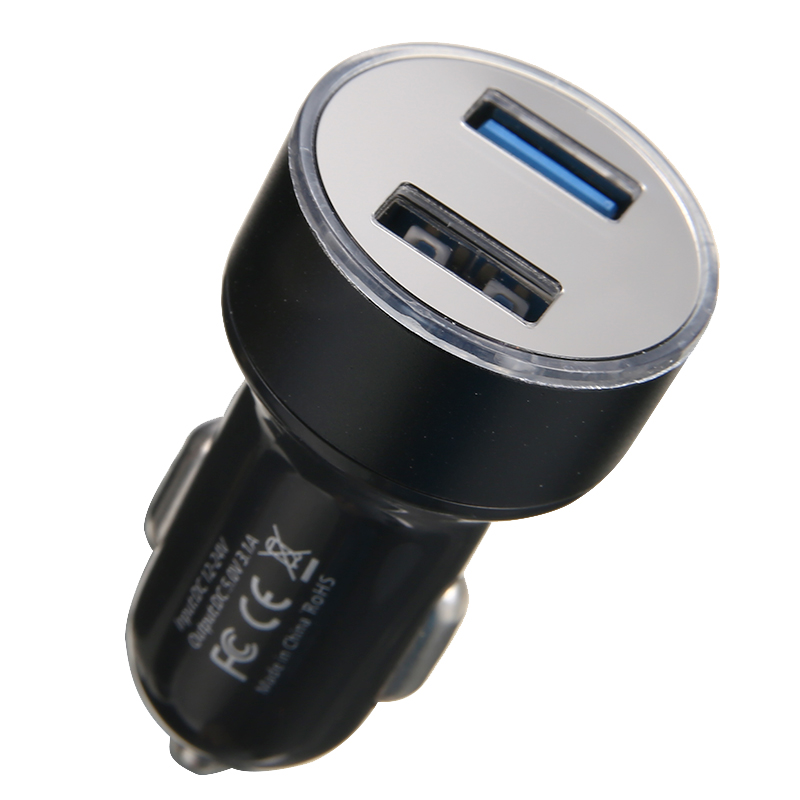 5v 3a -ladegerät mit digitalanzeige, 2 anschlüssen, schnellladefunktion, kfz-lkw-adapter, handy-ladestecker, usb-zigarettenanzünder