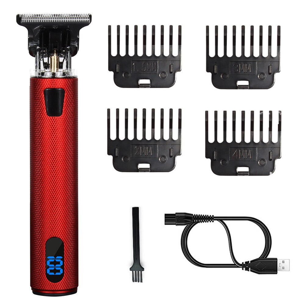 Elektrische Haar Schneiden Maschine Für Männer Drache Friseur Haar Trimmer 0mm Bart Rasierer USB kabellos Haar Haarschneidemaschine einstellen: rot