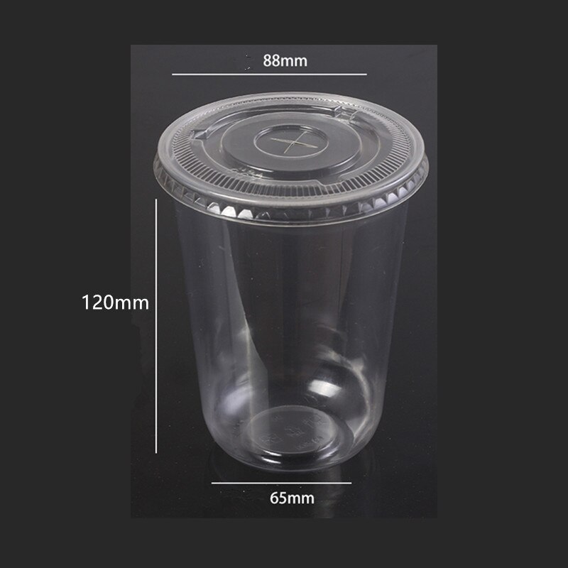 50pcs Disposable plastic cups for drinking 500ml juice coffee takeaway packaging cups with heart stopper lids party favor: 1