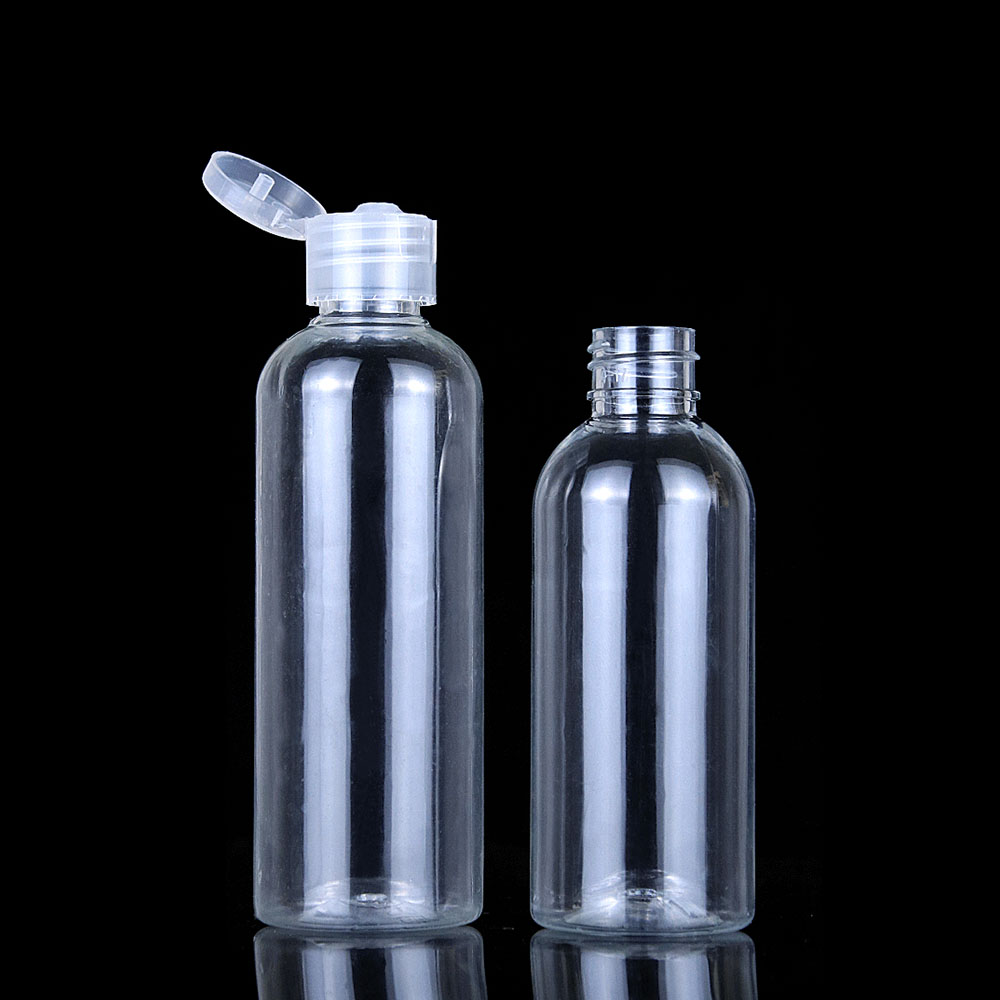 Reiseflasker 15ml 30ml 50ml 100ml 150ml 200ml 250ml 500ml lotionflaske gjennomsiktig plasthetteglass til kjæledyr med vippelokk for kosmetikk