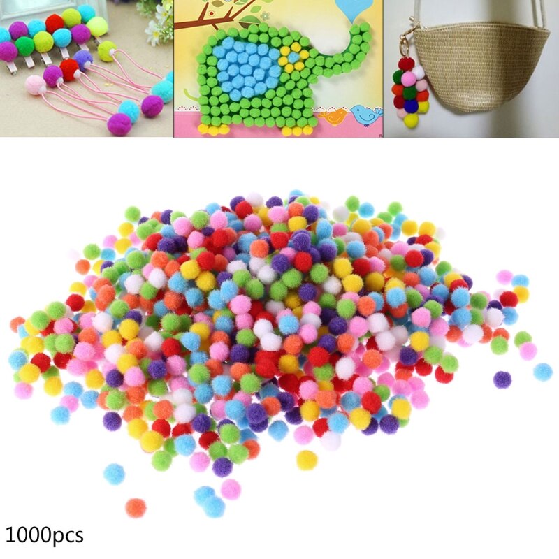 1000Pcs Soft Round Fluffy Craft pompon Ball colore misto Pom Poms 10mm DIY Craft GXMB