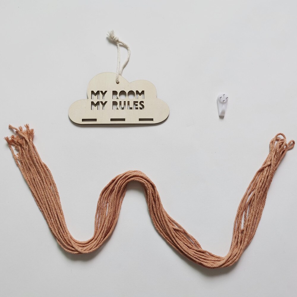Organizador de horquillas de nube de madera para niña, soporte de pinzas para el pelo de bebé, almacenamiento de fotos de joyería, colgante para habitación de niños, adornos de pared: C