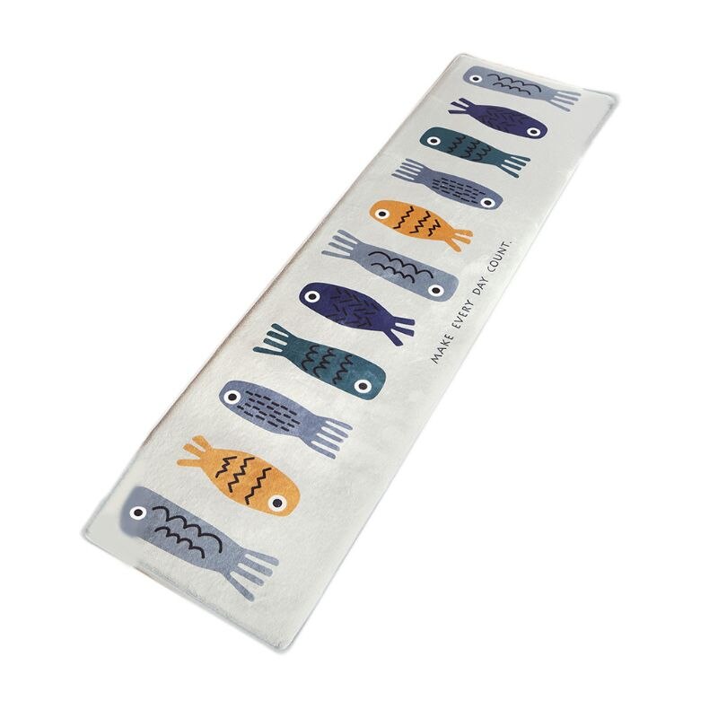 Rectangle Area Entrance Door Mat Cartoon Cat Paw Fish Print Non-Slip Sponge Floor Carpet Flannel Absorbent Bath Rug: C-3