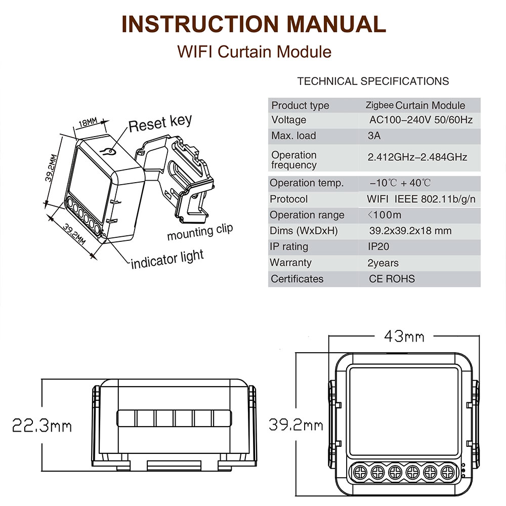 Tuya ZigBee3.0 Modulo interruttore intelligente per tende per tende a rullo Motore elettrico per otturatore 1/2 Gang Funziona con Alexa Google Home
