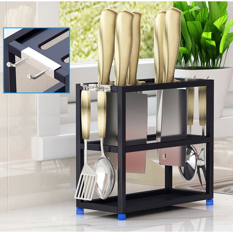 Soporte Universal para cuchillos de cocina de acero inoxidable, negro, plateado y verde, tijeras, cuchara, almacenamiento, juego de soporte de Metal