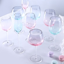 Verre à vin arc-en-ciel de couleur cristal, pour la cuisine et les produits ménagers