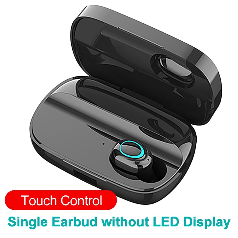 Draadloze Hoofdtelefoon Bluetooth 5.0 Tws Draadloze Bluetooth Koptelefoon Led Sport Waterdichte Oordopjes Met Microfoon Noise Cancelling Headset: type 1 single earbud