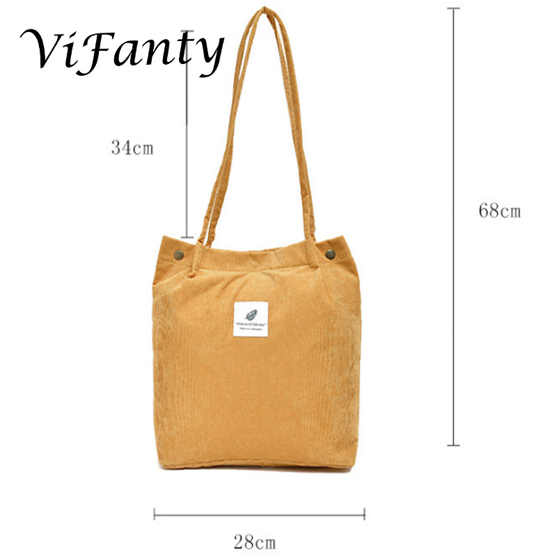 Corduroy Tote Tas Voor Vrouwen Meisjes Kids Schoudertas Met Binnenzak Voor Werk Strand Lunch Reizen En Winkelen Kruidenier