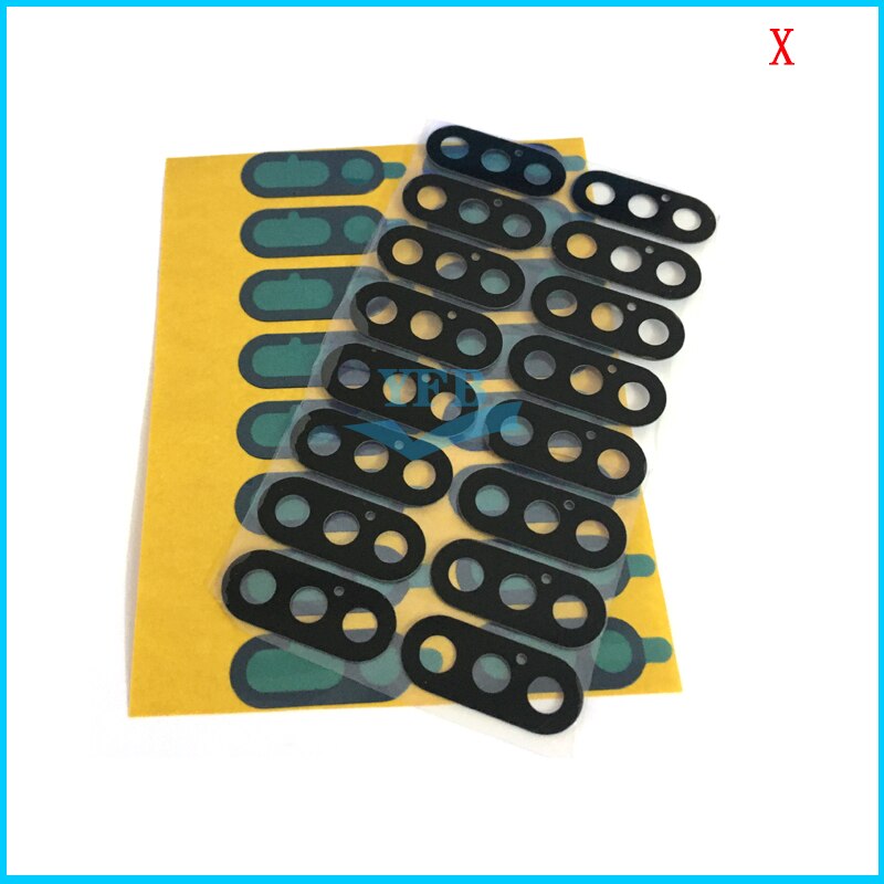2pcs For iphone 5 5G 5S 6 6S Plus 7 7G 8 8G Plus X XS Max XR Back Rear Camera Glass Lens With Adhesive Replacement Parts