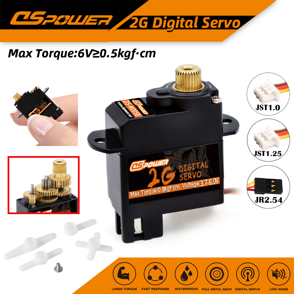 DSpower 2g motor Servo Metal Gear Mini micro Servos para aviones de coche RC helicóptero de ala fija RC coche barco conducto avión Robot