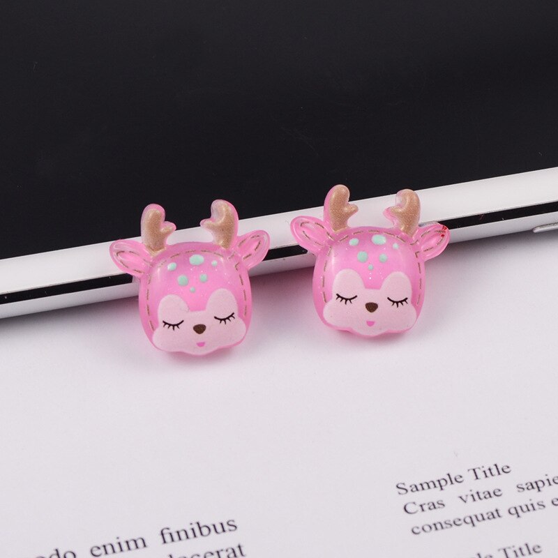 5Pcs Gesimuleerde Herten Slime Charms Resin Speelgoed Plasticine Slime Accessoires Kralen Maken Benodigdheden Voor Diy Scrapbooking Ambachten
