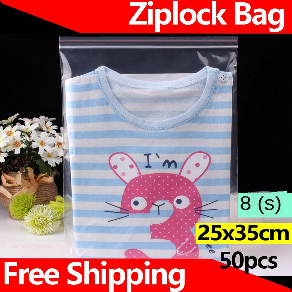Ziplock Bag Transparent Plastic Bag Plastic Packaging Bag 25X35cm Large Freshness Package Sealed Bag Food Seal Packaging Bag