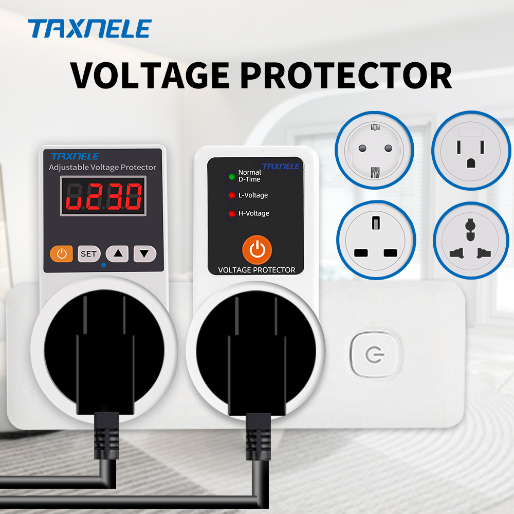Automatic Voltage Protector Socket AC 220V Adjustable 16A Power Surge Protector EU Plug Socket Voltage Safe Refrigerator Protect
