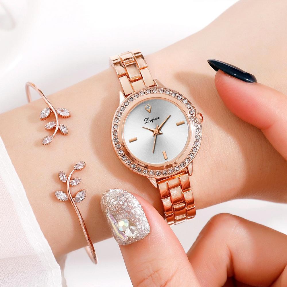 LVPAI Mooie Mode Legering Stalen Strip Vrouwen Armband Horloge Prachtige Kleine Wijzerplaat Klok Quartz Horloge
