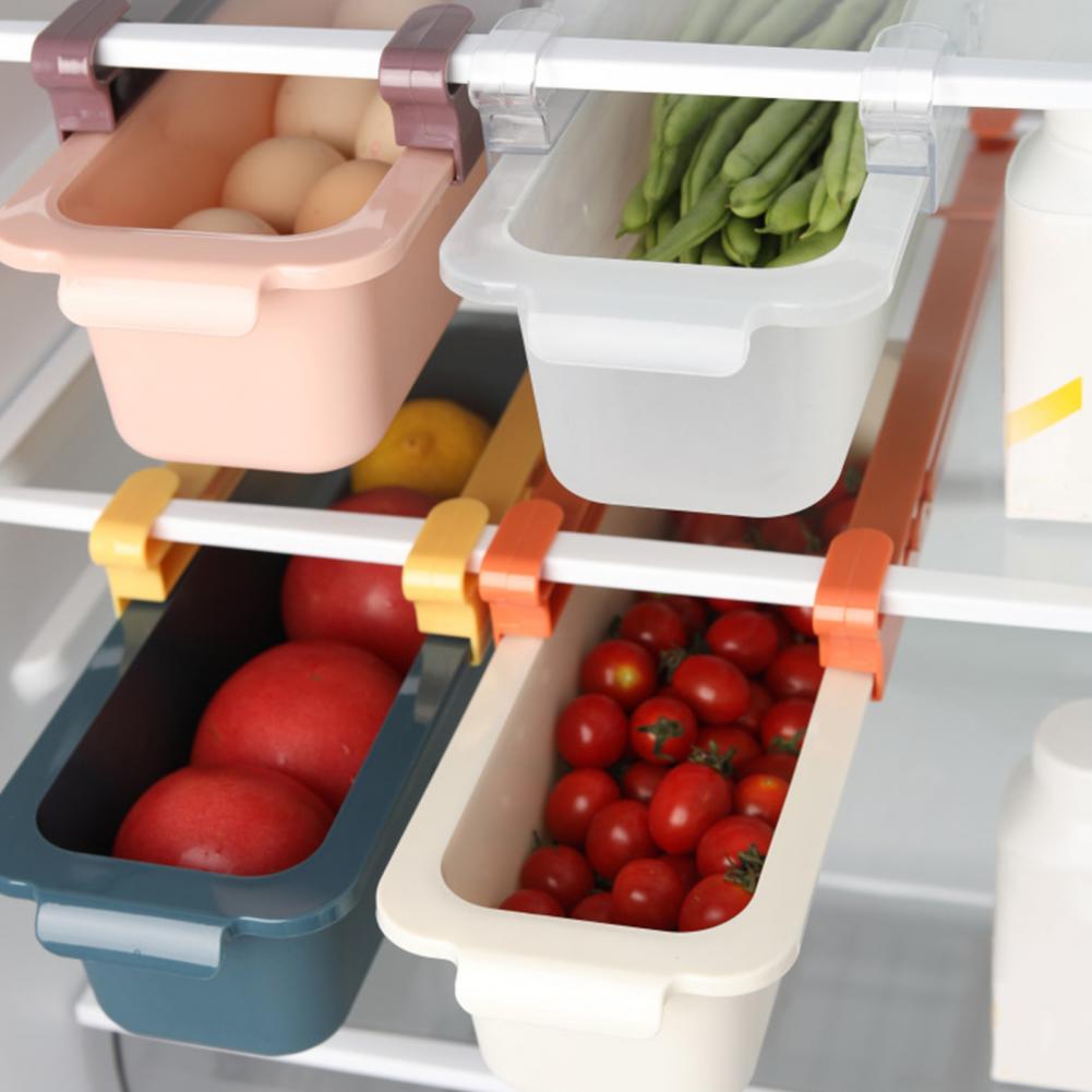 Plastic Fridge Drawer	Holder Pull-out Refrigerator Shelf Large Capacity Pullable Refrigerator Storage Box	for Kitchen