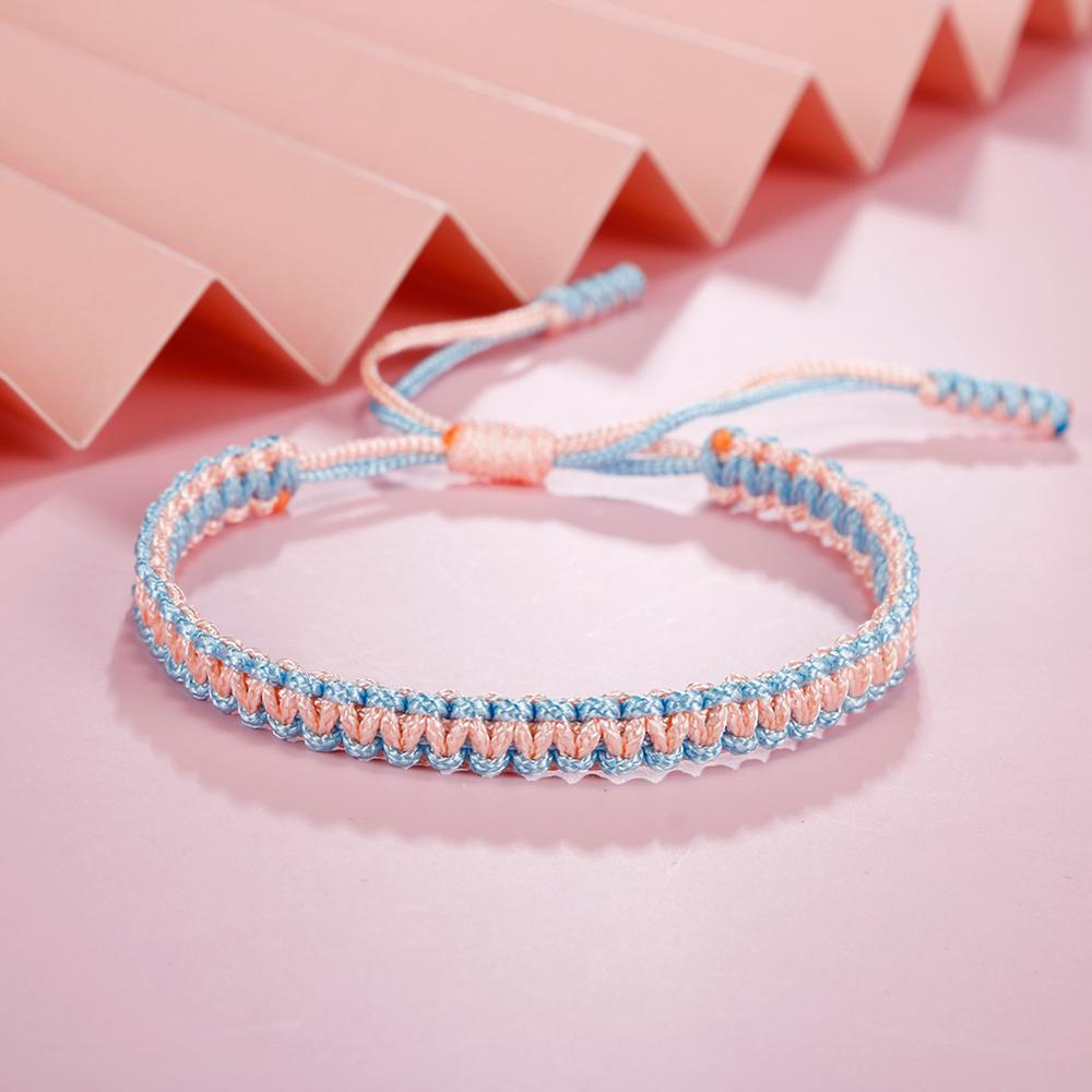 Fatti a mano Nodi Intrecciato I Braccialetti di Fascino Tibetano Viola di Colore Dei Braccialetti di Corda Per Le Donne Degli Uomini Regolabile Best Amico Regali Gioielli