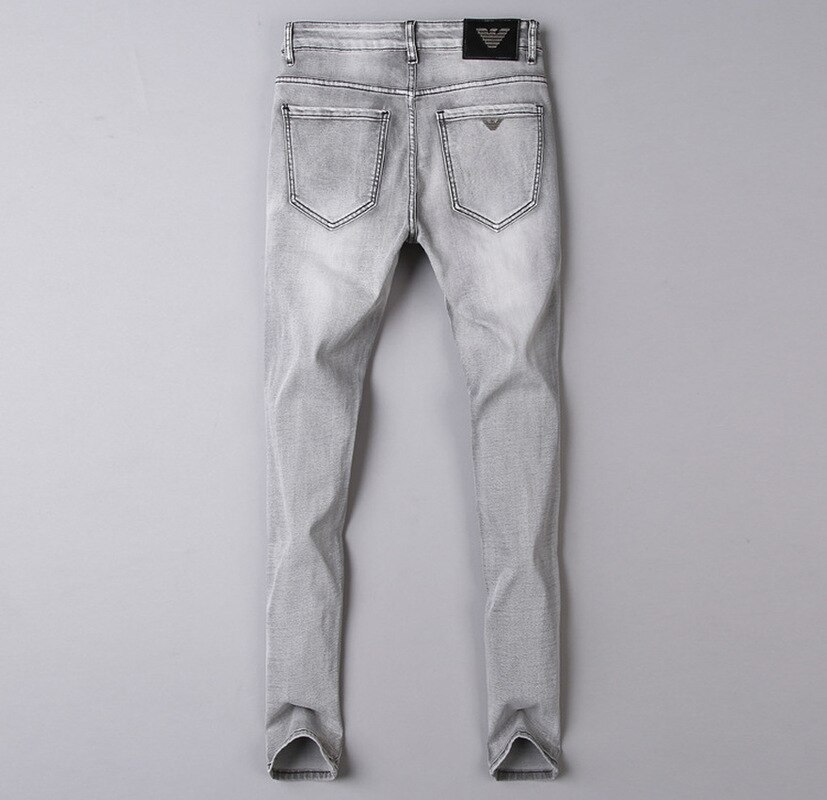 retro Herbst Winter herren Jeans Baumwolle Dünne Elastische Italien Adler Geschäft Hosen Klassische Jeans Denim Hosen Männlichen Schlauch