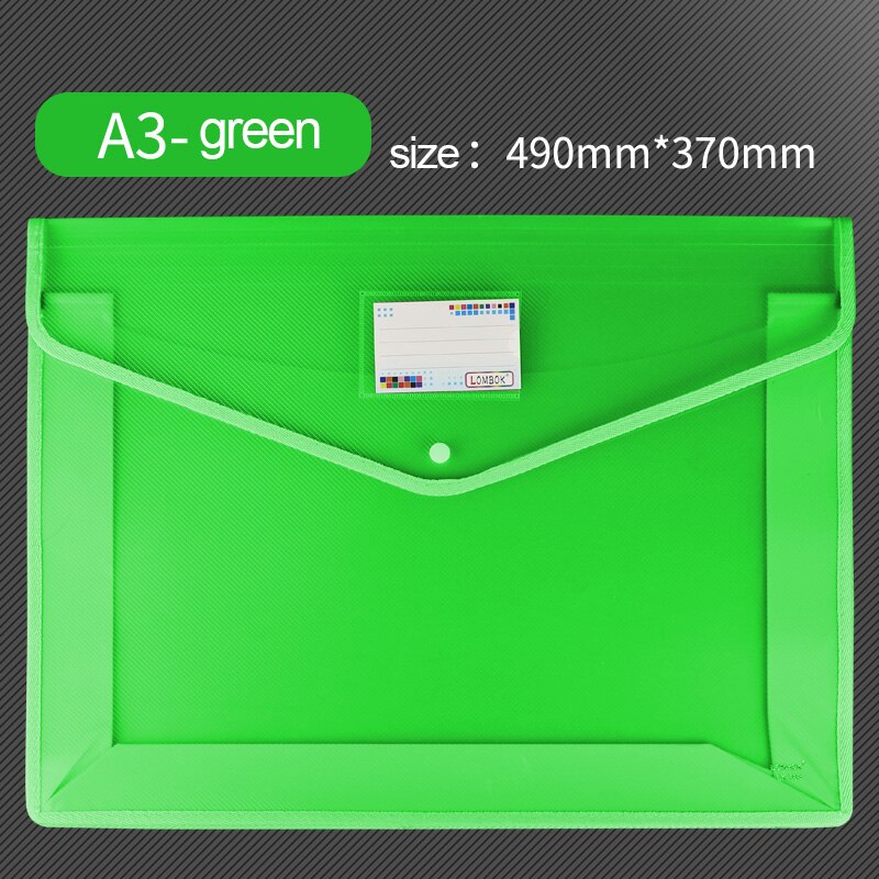 Extra Large A3 Document Bag Snap Button Bag 8k Drawing Paper Simple Data File Painting Work Storage Bag Large Information Bag: green