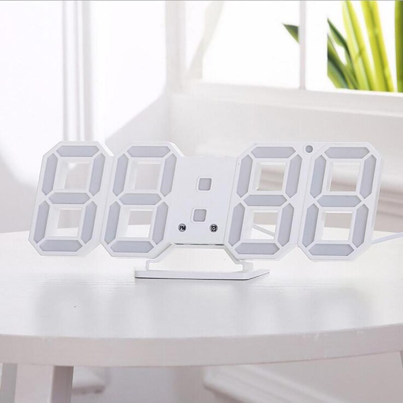 Horloge numérique moderne 3D mur LED, 24 ou 12 heures, alarme bureau heures, pour la maison, le salon ou le bureau, veilleuse