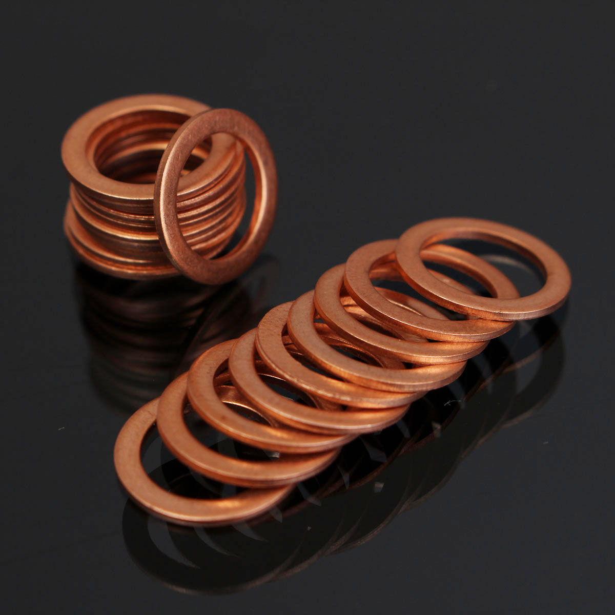 20pcs M10 10mm Motorcycle Braided Clutch Brake Hose Banjo Seal Copper Crush Washer