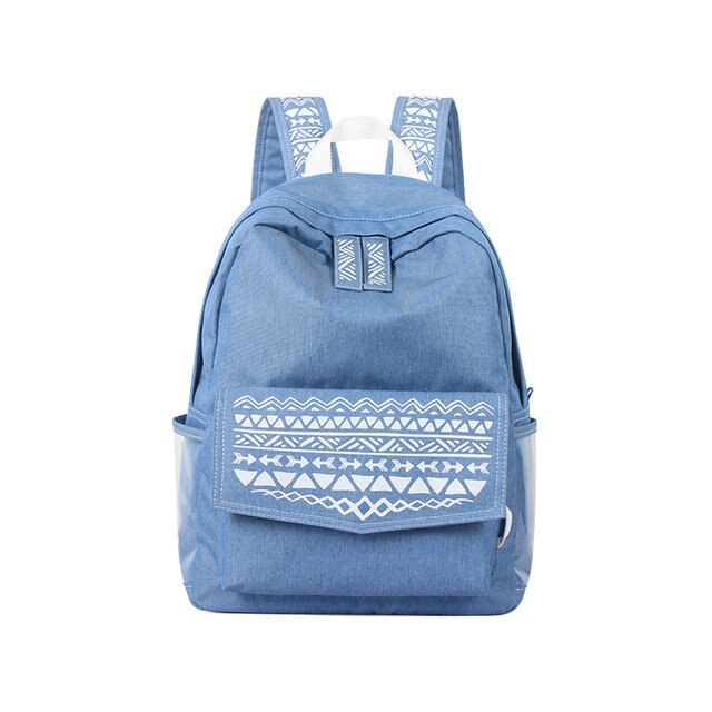 Rdywbu Denim Backpack - National Style Laptop Bag - 20-35L - Unisex Travel School Bag: Style 4