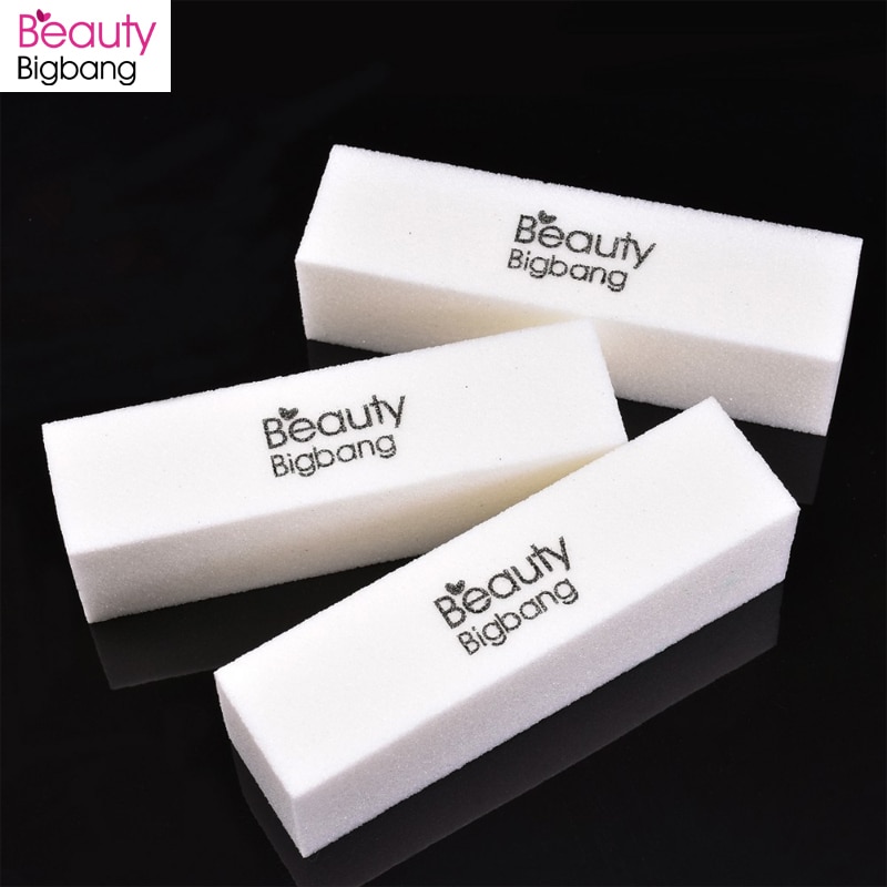 Beautybigbang 9.4*2.5 Cm Spons Nagelvijl Buffer Blok Voor Gel Nagellak Diy Nail Art Manicure Pedicure Wit limas Nagelvijl