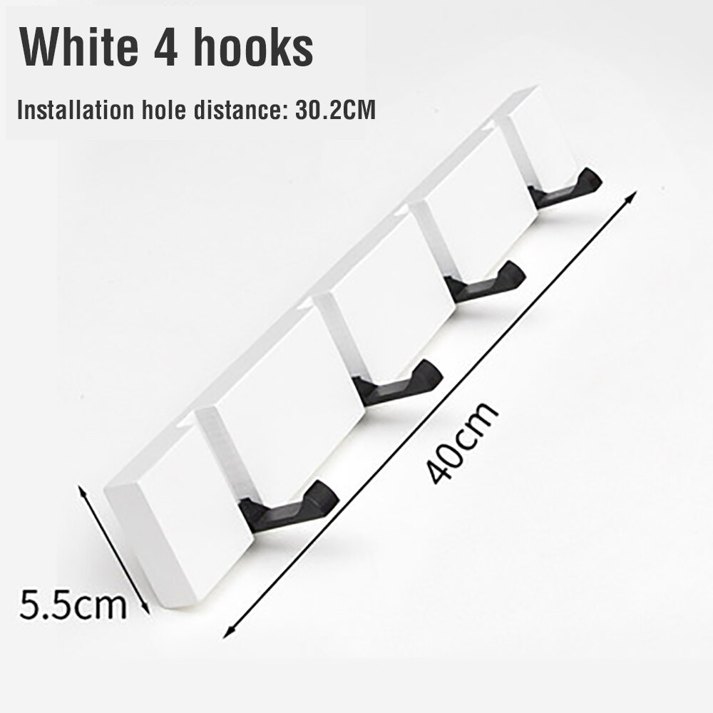 Gancho invisible para colgar en la pared, colgador de estilo nórdico para ropa, libre de perforaciones, estante de pared, 2/3/4: White 4 hooks